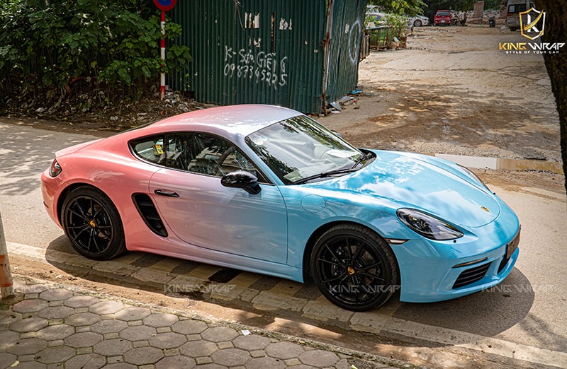 wrap đổi màu xe Porsche 718 Cayman uy tín Hà Nội