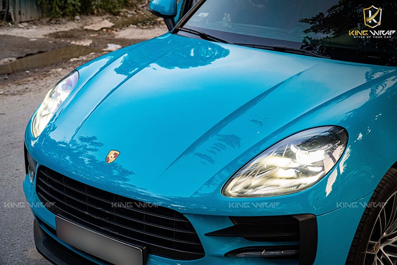 Porsche Macan dán đổi màu xanh siêu bóng