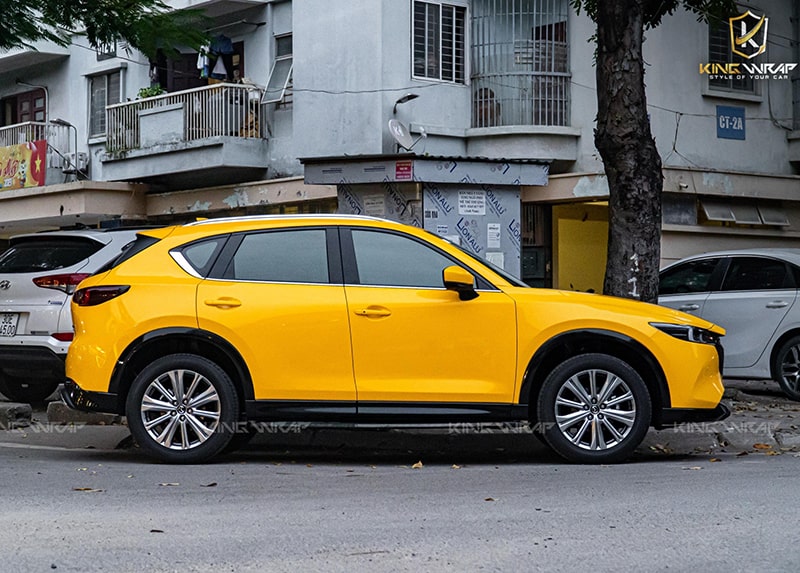 wrap decal đổi màu vàng Mazda CX5 Hà Nội