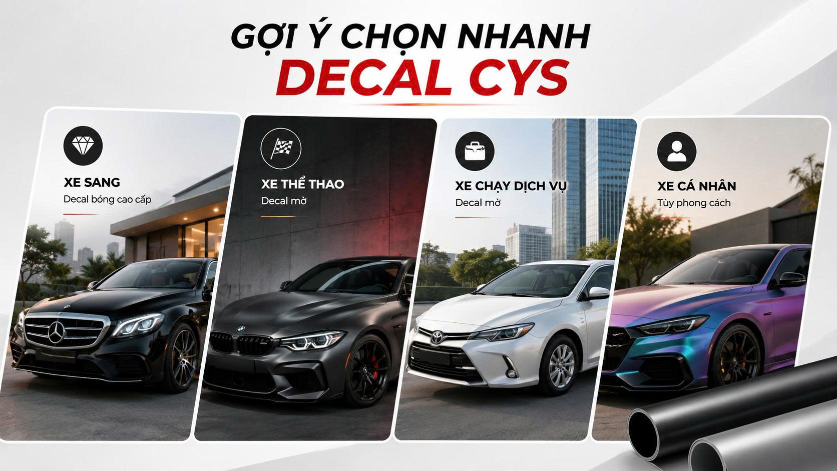 Decal ô tô CYS: Nên chọn loại bóng hay mờ? 5 Decal ô tô CYS: Nên chọn loại bóng hay mờ?