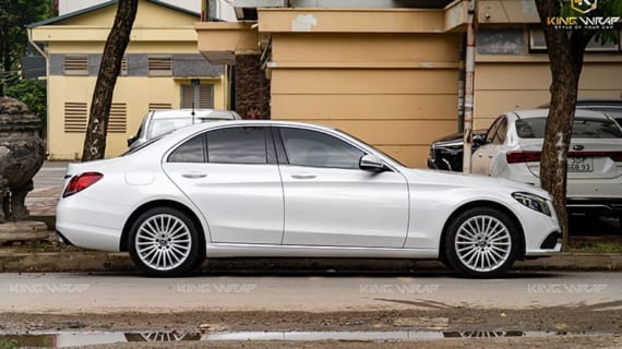 Wrap đổi màu trắng nhũ Mercedes C200